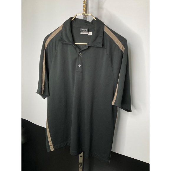 LARGE Nike SS Golf Men's Dri-fit Polo Shirt Black Green - Picture 3 of 5
